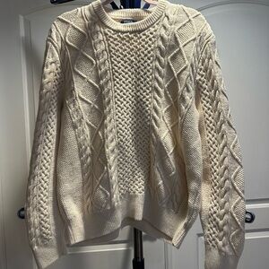 Ralph Lauren Cream Crewneck Cable Knit Sweater